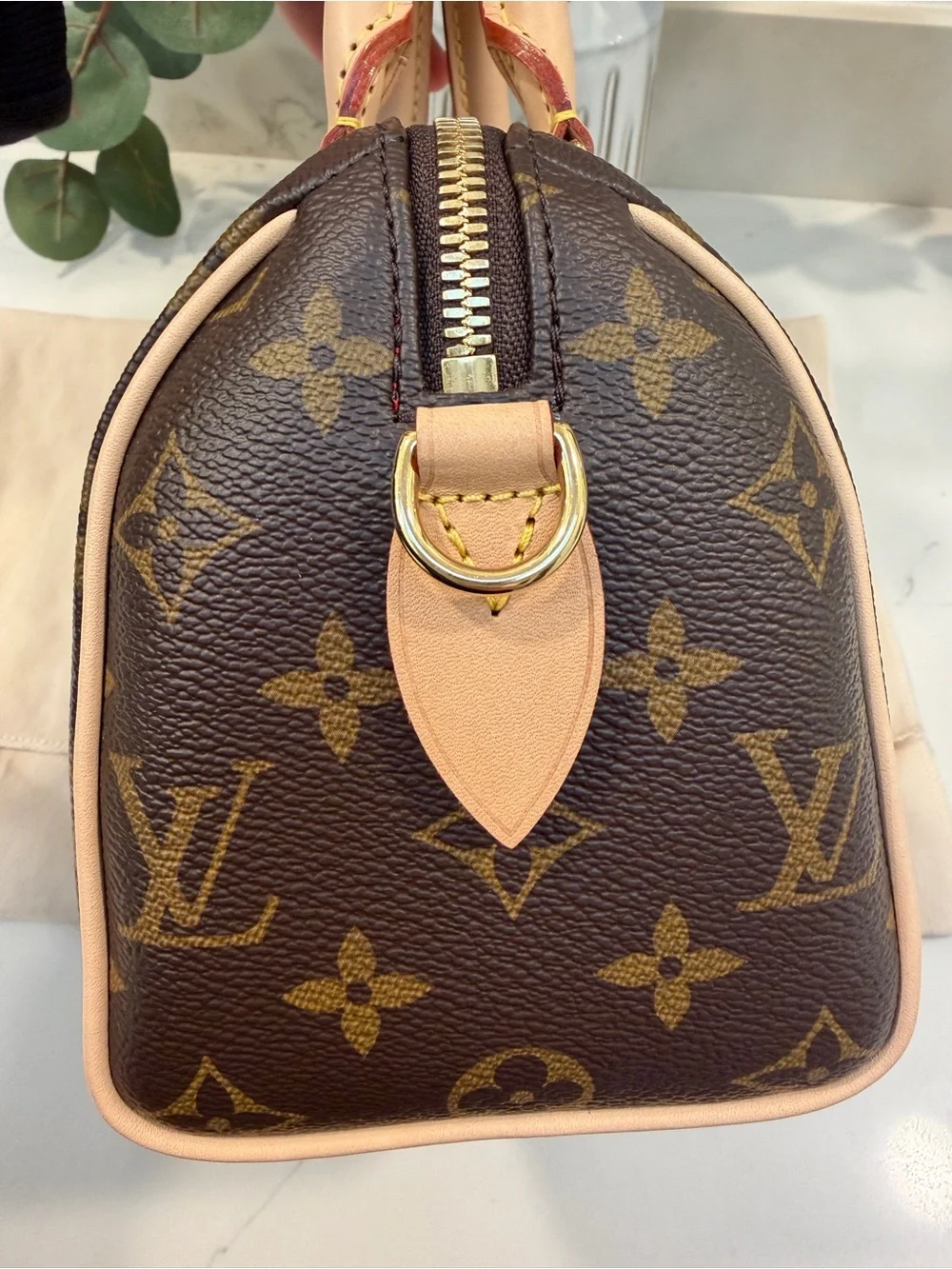 New! Louis Vuitton Speedy 20 Monogram Canvas with LV Adjustable Vachetta Strap